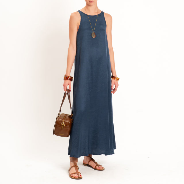 Tensione in-Abito vogatore tessuto cupro - blu