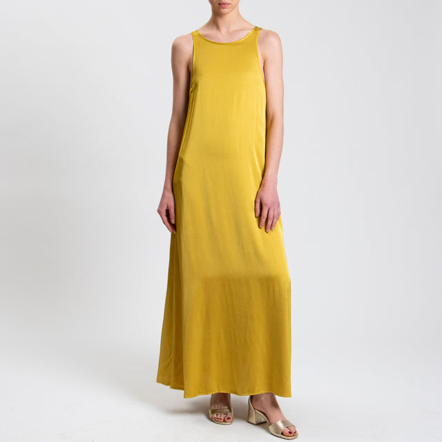 Tensione in-Abito vogatore in satin - senape