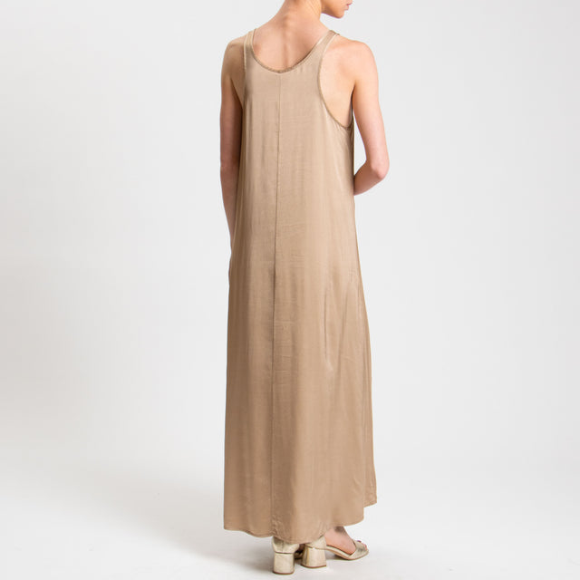 Tensione in-Abito vogatore in satin - biscotto
