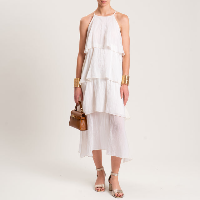 Vestido de muselina de lyocell con volantes Tension in-Dress - mantequilla