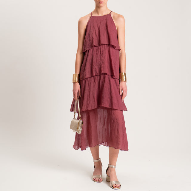 Vestido de muselina de lyocell con volantes Tension in-Dress - cabernet