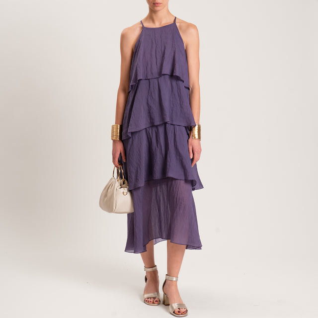 Vestido de muselina de lyocell con volantes - Morado