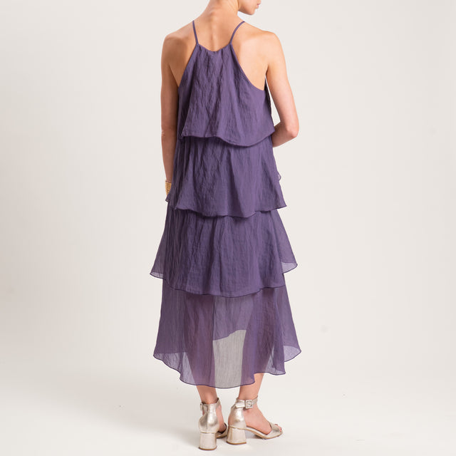 Vestido de muselina de lyocell con volantes - Morado