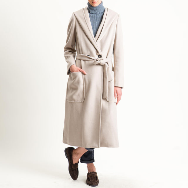 Tensione in-Cappotto doppiopetto con cappuccio - cacha