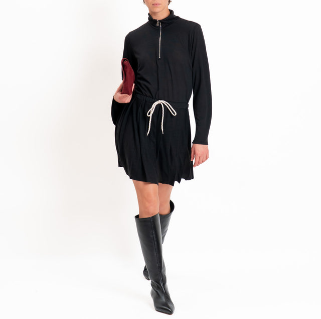 Tensione in-Abito in jersey con coulisse - nero
