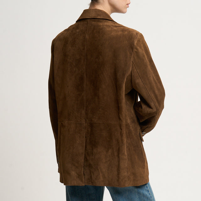 Tensione in-Giacca suede genuine leather - brown