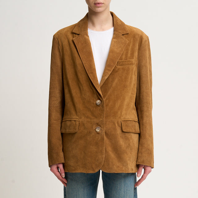Chaqueta de ante y piel auténtica Tension in-Jacket - camel