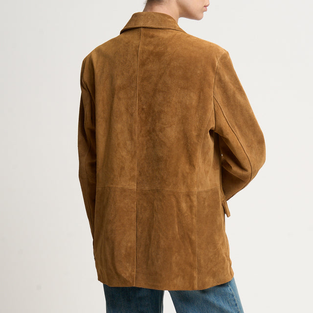 Tensione in-Giacca suede genuine leather - cammello