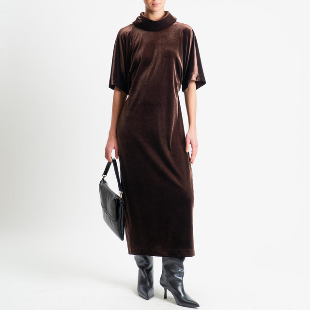 Tensione in-Abito ciniglia mezza manica - moro