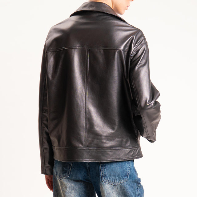 Tensione in-Giacca chiodo genuine leather - moro