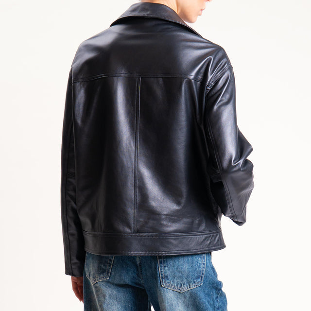 Tensione in-Giacca chiodo genuine leather - nero