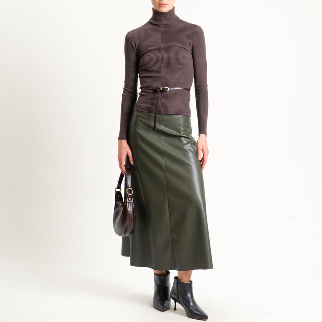 Tensione in-Gonna ad A similpelle - militare