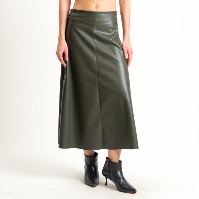 Tensione in-Gonna ad A similpelle - militare