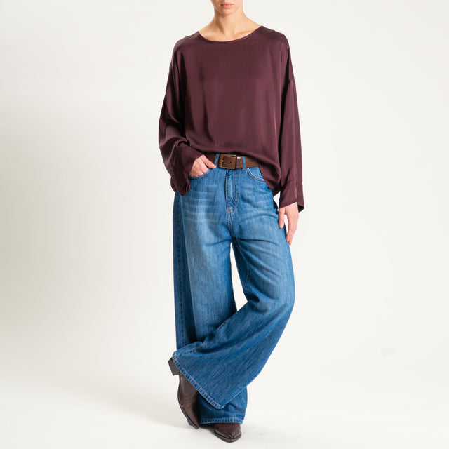 Tensione in-Blusa in satin - vino