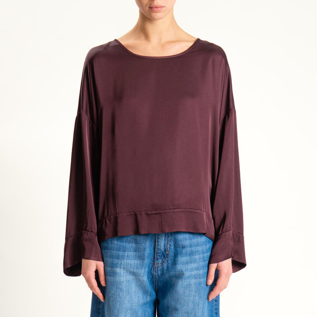 Tensione in-Blusa in satin - vino
