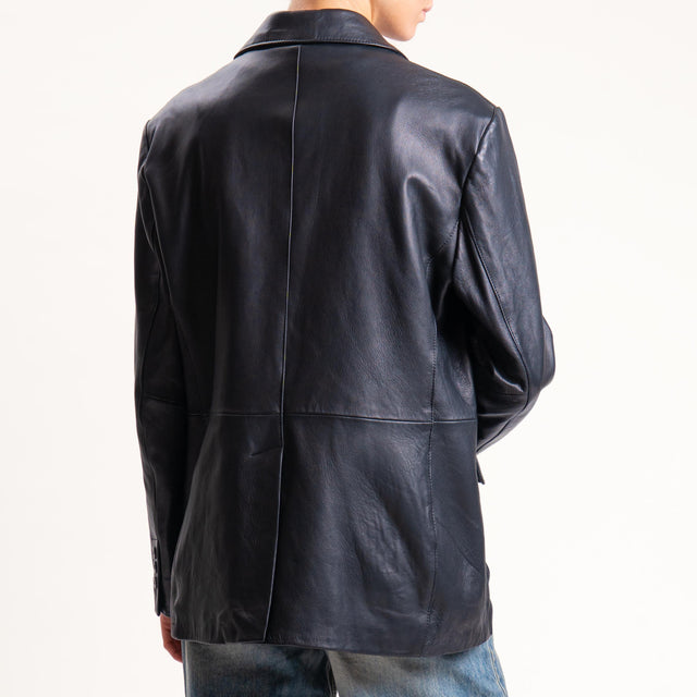 Tensione in-Giacca due bottoni genuine leather - nero