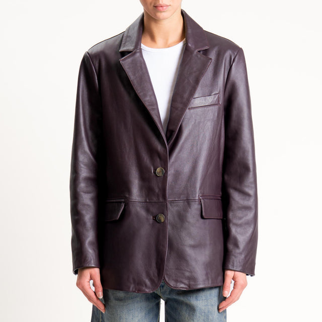 Tensione in-Giacca due bottoni genuine leather - vino