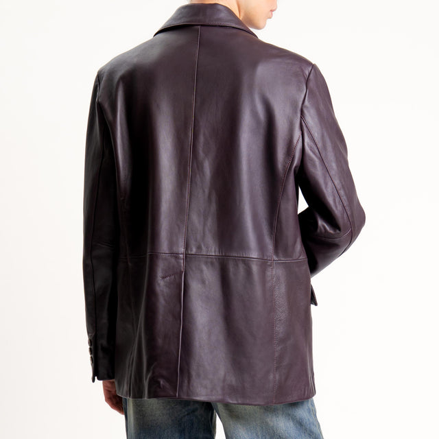 Tensione in-Giacca due bottoni genuine leather - vino