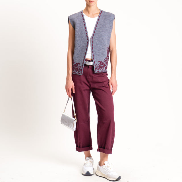 Tensione in-Pantalone elastico dietro - Bordeaux