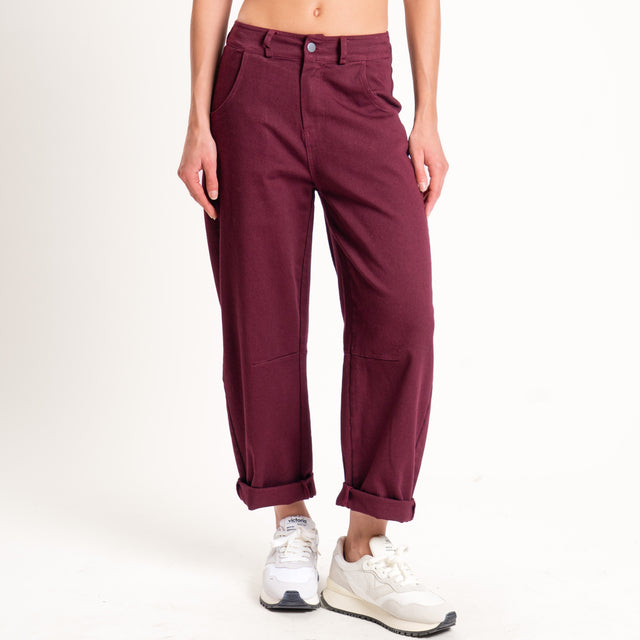 Tensione in-Pantalone elastico dietro - Bordeaux