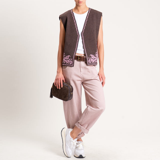 Tensione in-Pantalone elastico dietro - cipria