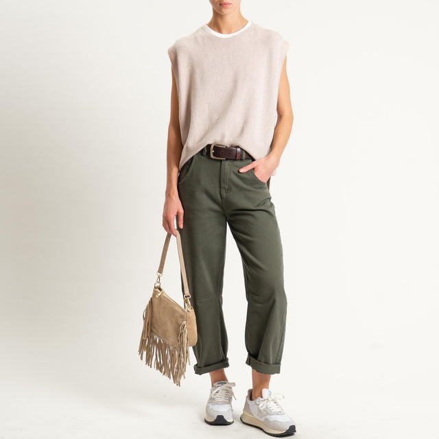 Tensione in-Pantalone elastico dietro - militare