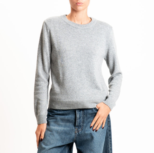 Tensione in-Maglia girocollo misto cashmere con spalline - grigio