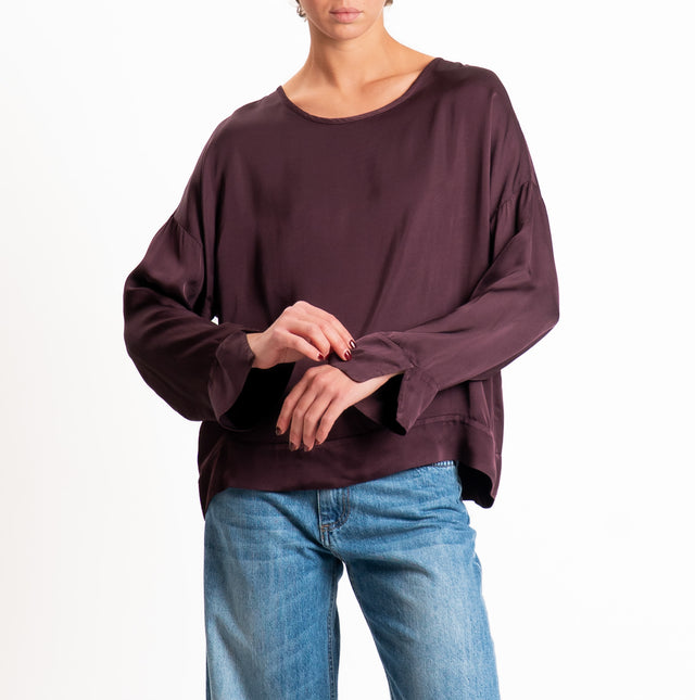 Tensione in-Blusa satin - burgundy