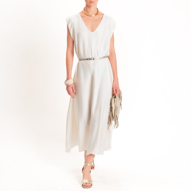 Tensione in-Abito satin scollo v - burro