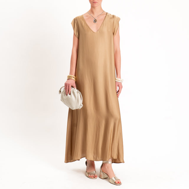 Tensione in-Abito satin scollo v - desert