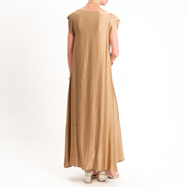 Tensione in-Abito satin scollo v - desert