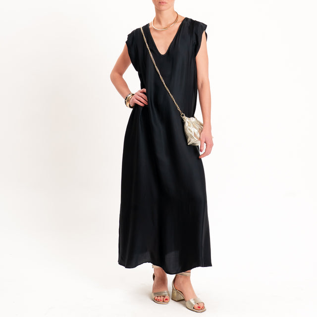 Tensione in-Abito satin scollo v - nero