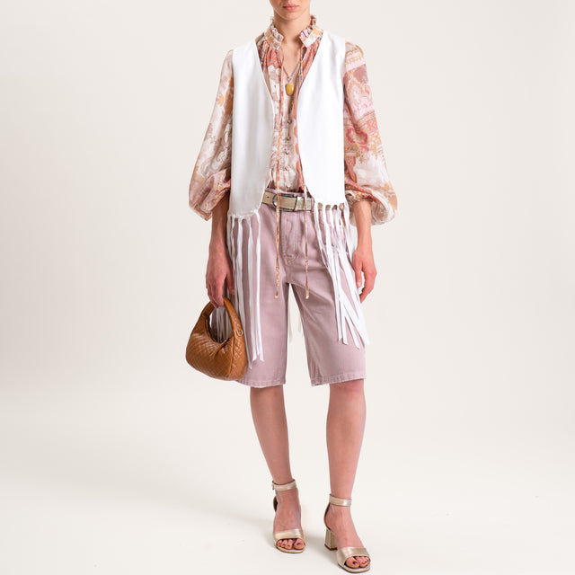 Tensione in-Camicia misto lino fantasia - sand/rosa/orange