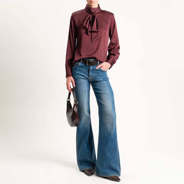 Tensione in-Blusa satin con spalline - vino
