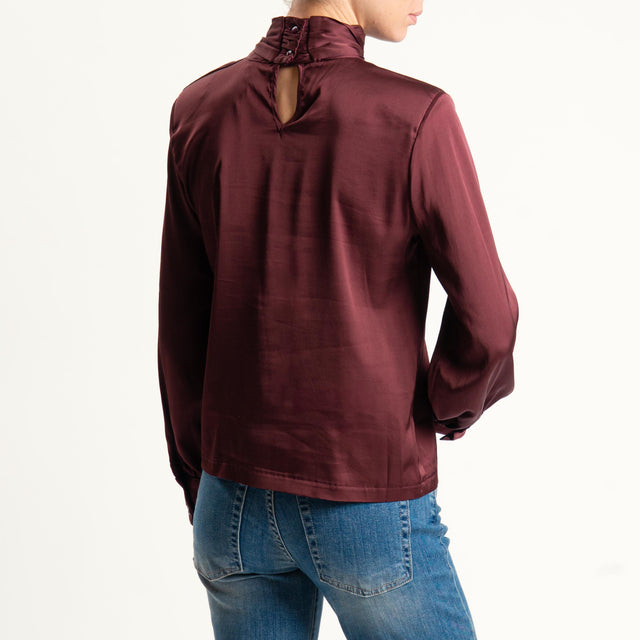 Tensione in-Blusa satin con spalline - vino