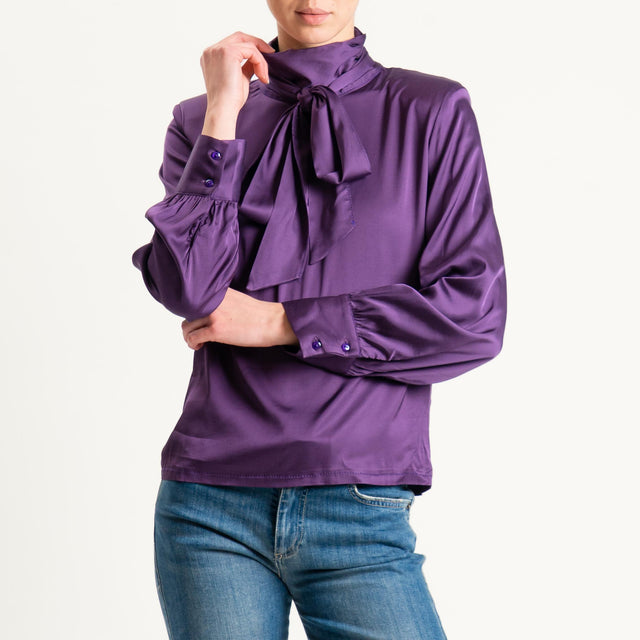 Tensione in-Blusa satin con spalline - uva