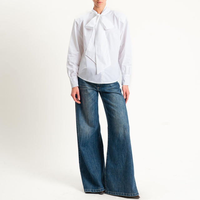 Tensione in-Camicia in cotone con spalline - bianco