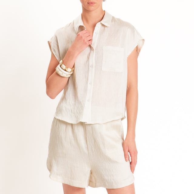 Tensione in-Camicia smanicata in lyocell - avorio