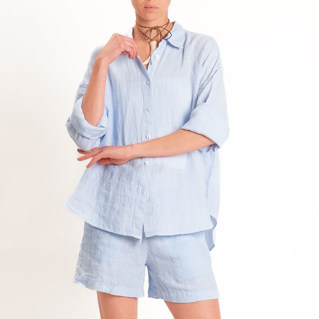 Tensione in-Camicia 100% lino - azzurro