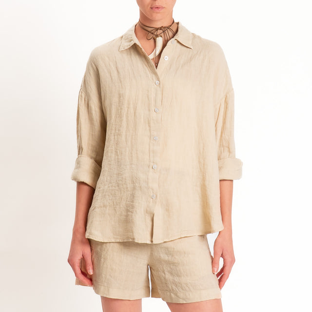 Tensione in-Camicia 100% lino - crema