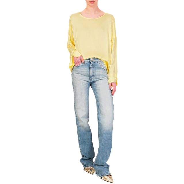 Tensione in-Blusa satin bottone dietro - mimosa