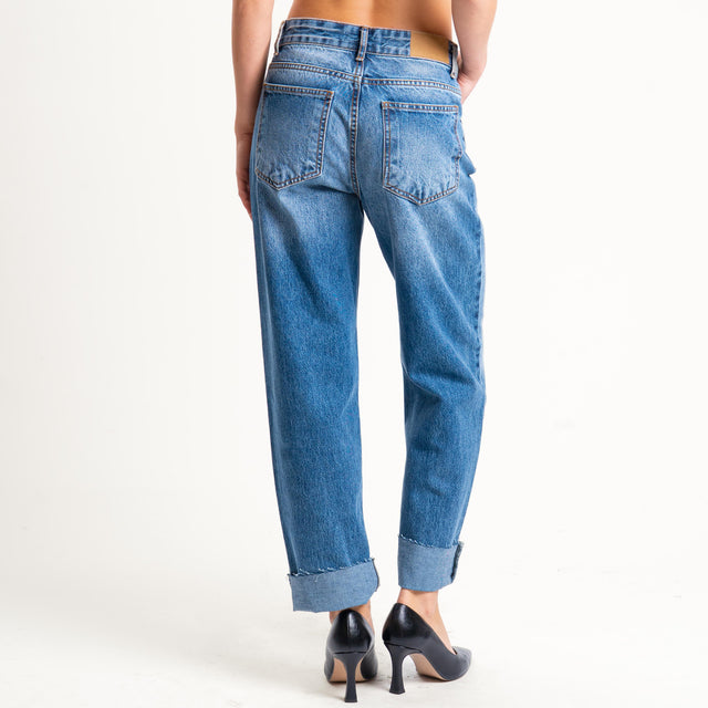 Tensione in-Jeans straight taglio vivo - denim