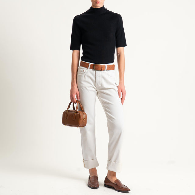 Tensione in-Jeans 5 tasche taglio vivo - panna