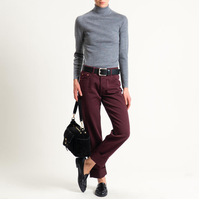 Tensione in-Jeans 5 tasche taglio vivo - Bordeaux