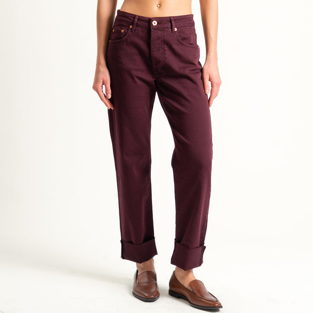 Tensione in-Jeans 5 tasche taglio vivo - Bordeaux