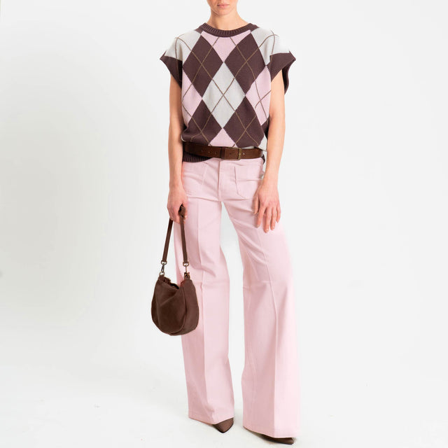 Tensione in-Jeans wide leg tasche davanti - rosa