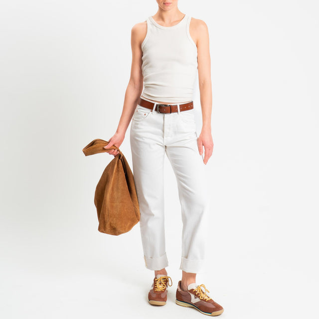 Tensione in-Jeans 5 tasche in drill elasticizzato - panna