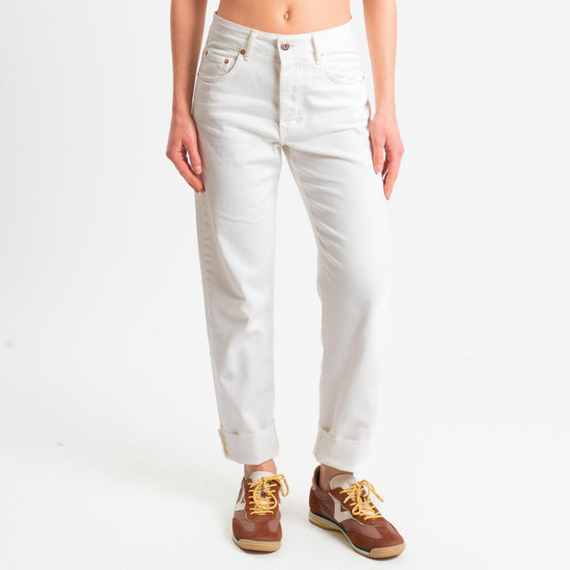 Tensione in-Jeans 5 tasche in drill elasticizzato - panna