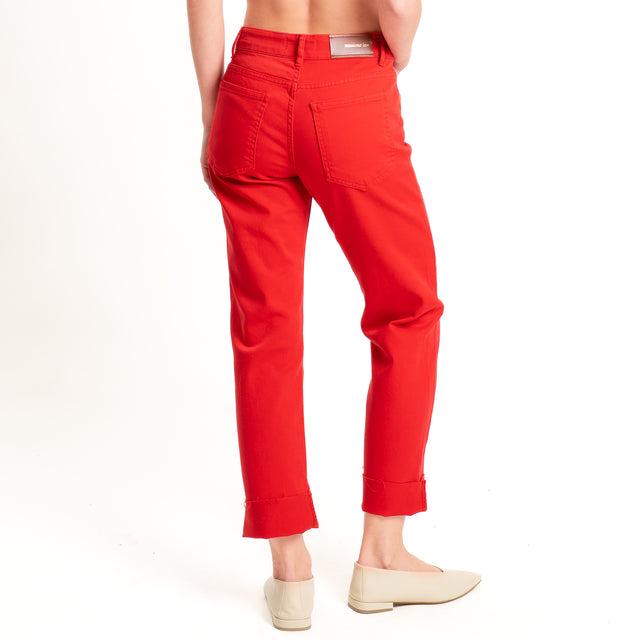 Tensione in-Jeans 5 tasche in drill elasticizzato - rosso