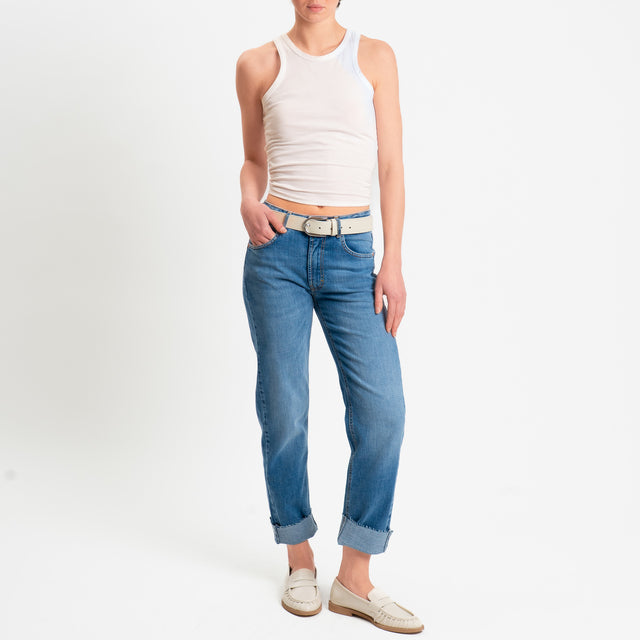 Tensione in-Jeans 5 tasche taglio vivo denim elasticizzato - denim